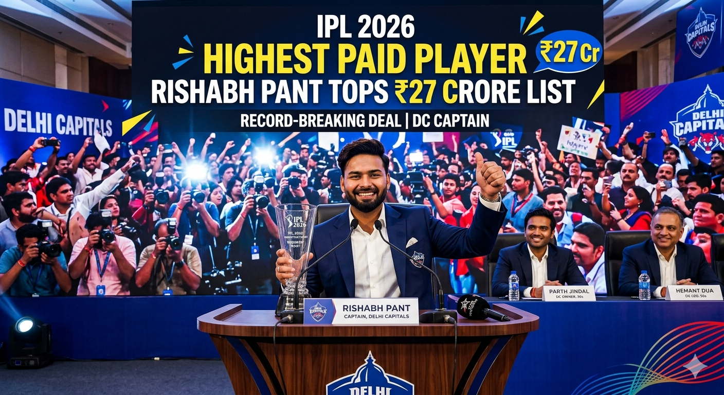 IPL 2026 Highest Paid Player: Rishabh Pant Tops ₹27 Crore List